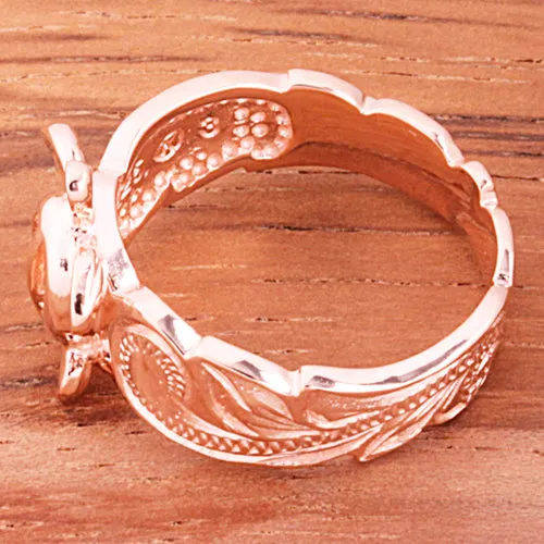 Hawaiian Scroll Pink Gold Plated Honu Cut Out Edge Toe Ring