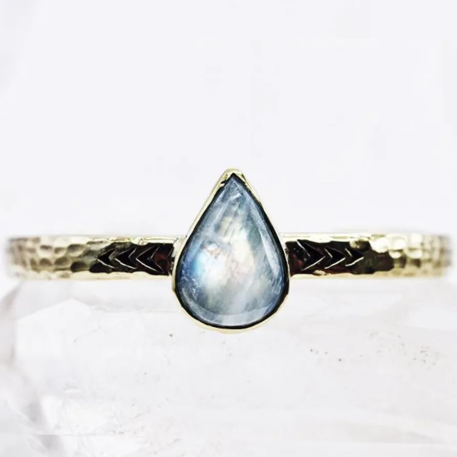 •HEIRLOOM• rainbow moonstone   brass cuff
