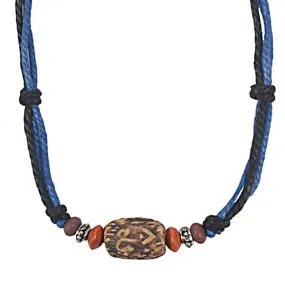 Hemp Beads Beaded Choker Necklace N120-Blue