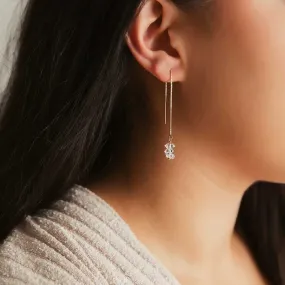 Herkimer Diamond Threader Earrings - Sterling Silver