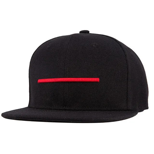 Hip Hop Red Line Embroidery Baseball Snapback Cap