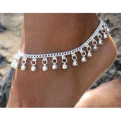 Indian Traditional Ethnic Silver Bell Anklet - Moti Anklet