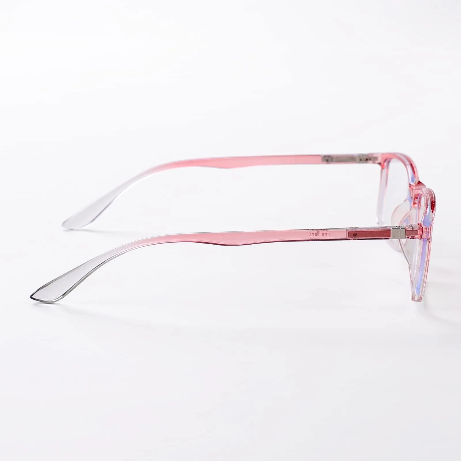 Intellilens Clear Square Blue Cut Computer Glasses for Eye Protection | Unisex, UV ProtectionZero Power, Anti Glare & Blue Light Filter Glasse (Pink)