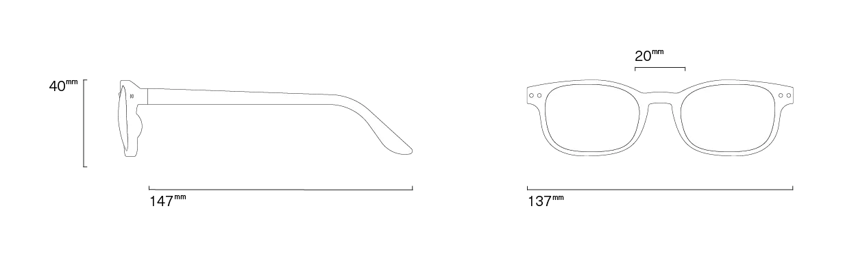 Izipizi Reading Glasses #B/Black