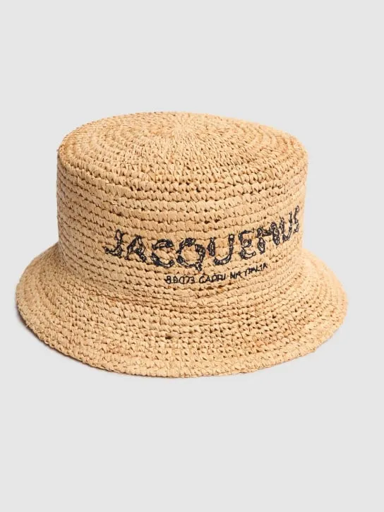 Jacquemus   Le Bob Pesco raffia effect bucket hat 