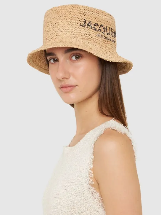 Jacquemus   Le Bob Pesco raffia effect bucket hat 