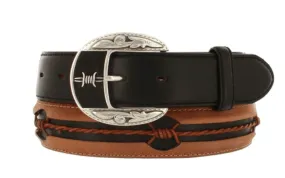 Justin Men's Barbed Wire Fenced With Black In Lay In Belt C10813