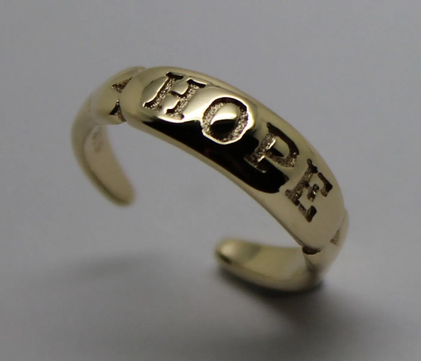 Kaedesigns, 9ct Yellow or Rose or White Gold or Sterling Silver Hope Toe Ring