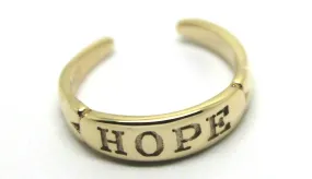 Kaedesigns, 9ct Yellow or Rose or White Gold or Sterling Silver Hope Toe Ring
