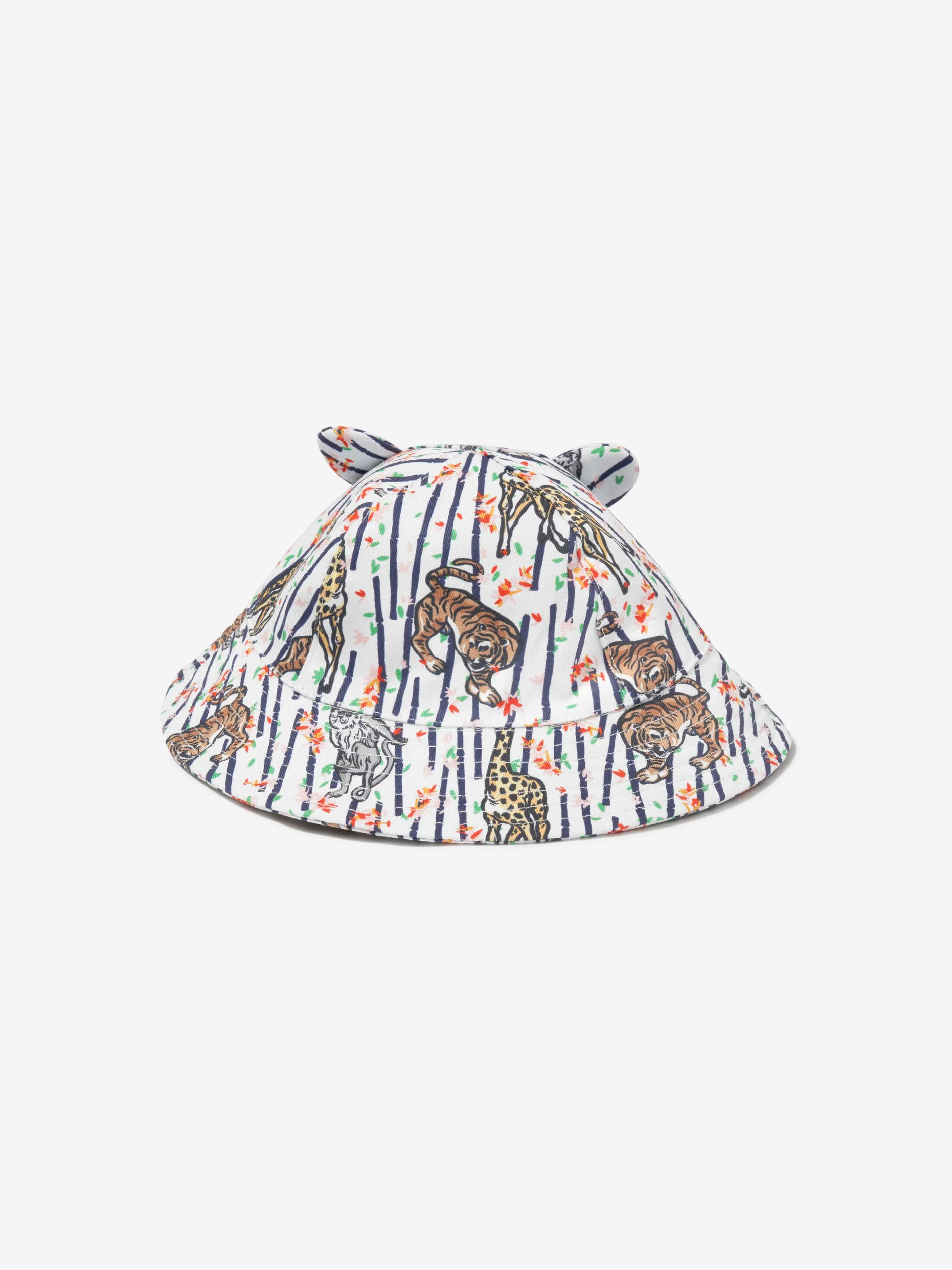 KENZO Baby Girls Bamboo Bucket Hat in White