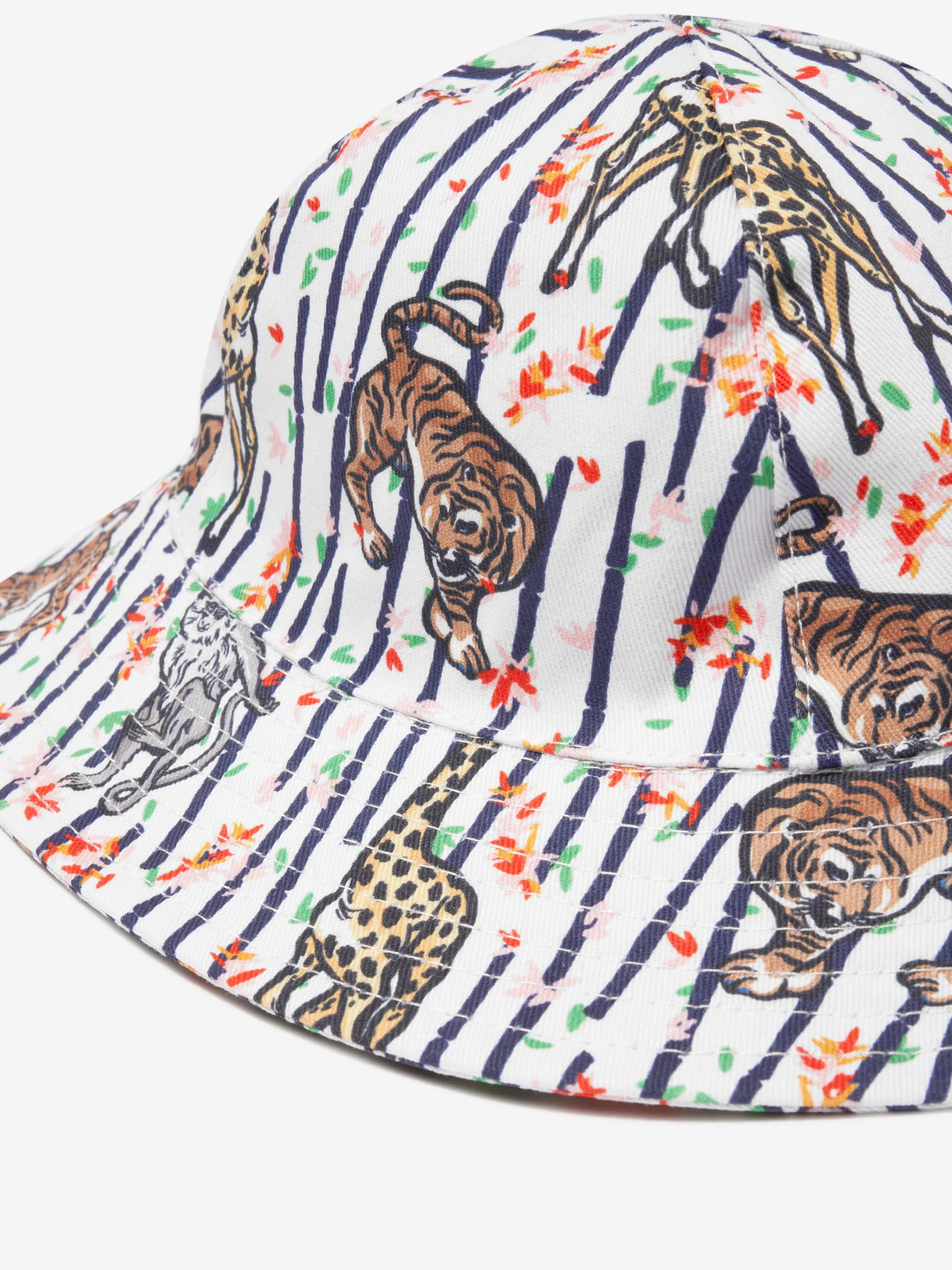 KENZO Baby Girls Bamboo Bucket Hat in White
