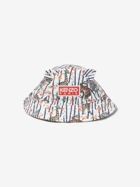 KENZO Baby Girls Bamboo Bucket Hat in White