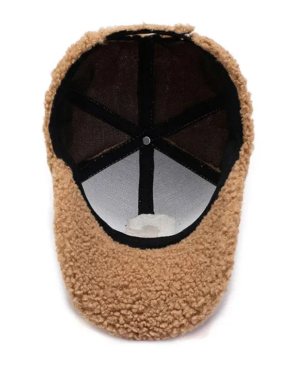 Khaki "C" Faux Wool Baseball Cap