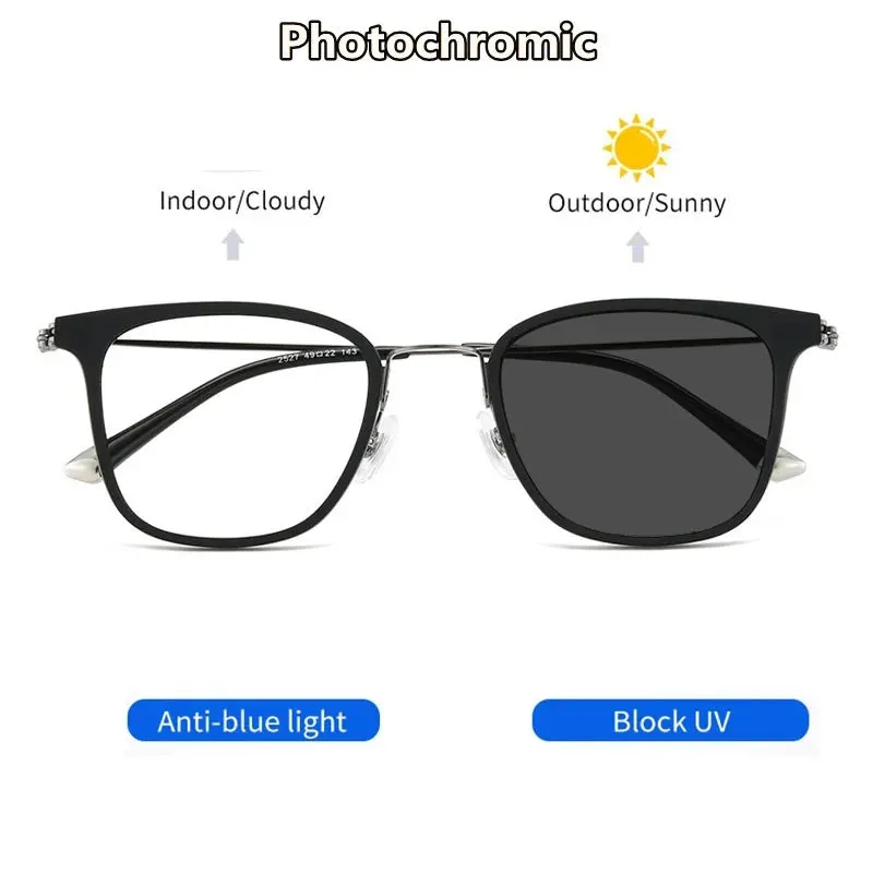 Kocolior Unisex Full Rim Square Alloy Tr 90 Hyperopic Reading Glasses 2527