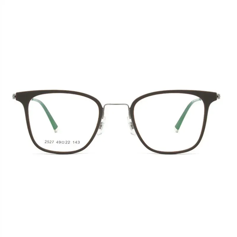 Kocolior Unisex Full Rim Square Alloy Tr 90 Hyperopic Reading Glasses 2527