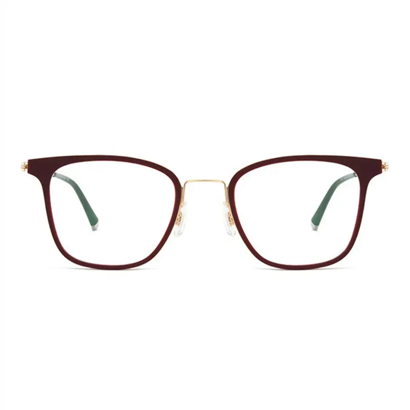 Kocolior Unisex Full Rim Square Alloy Tr 90 Hyperopic Reading Glasses 2527