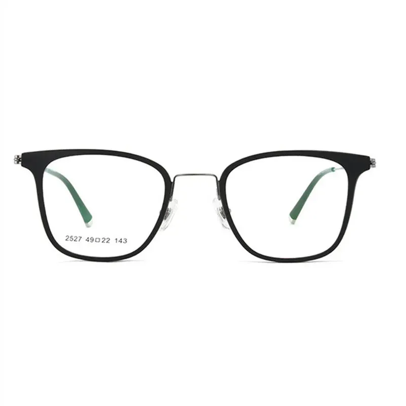 Kocolior Unisex Full Rim Square Alloy Tr 90 Hyperopic Reading Glasses 2527