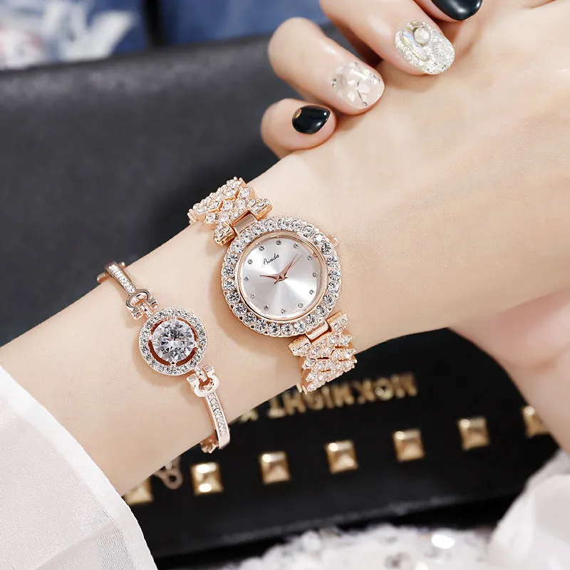 Korean Simple Temperamental Trendy Small Dial Diamond Student Fashion Women's Watch