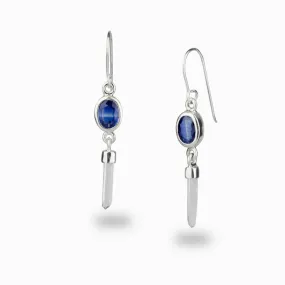 Kyanite & Clear Quartz Drop Earrings