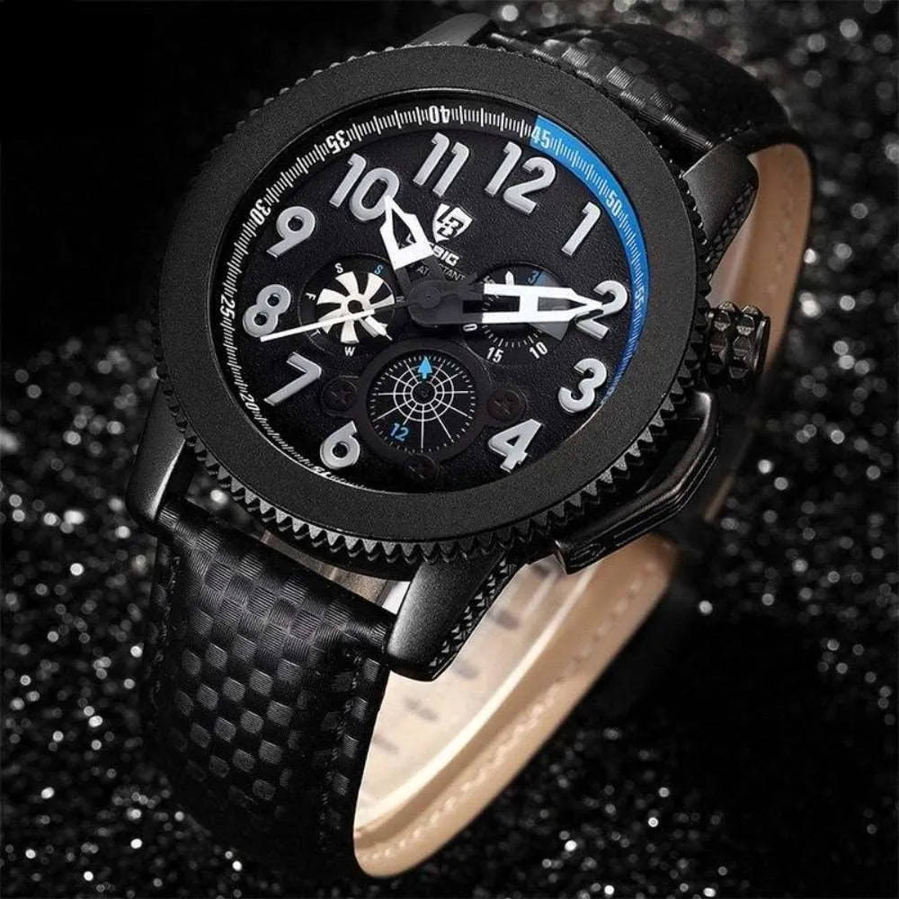 LIEBIG F301 Quartz Pilot Watch for Men w/ Calendar