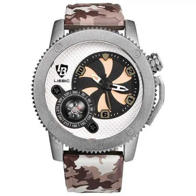 LIEBIG F302 Fashion Camouflage Quartz Watch for Men w/ Compass