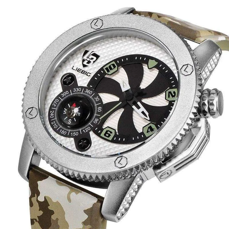 LIEBIG F302 Fashion Camouflage Quartz Watch for Men w/ Compass