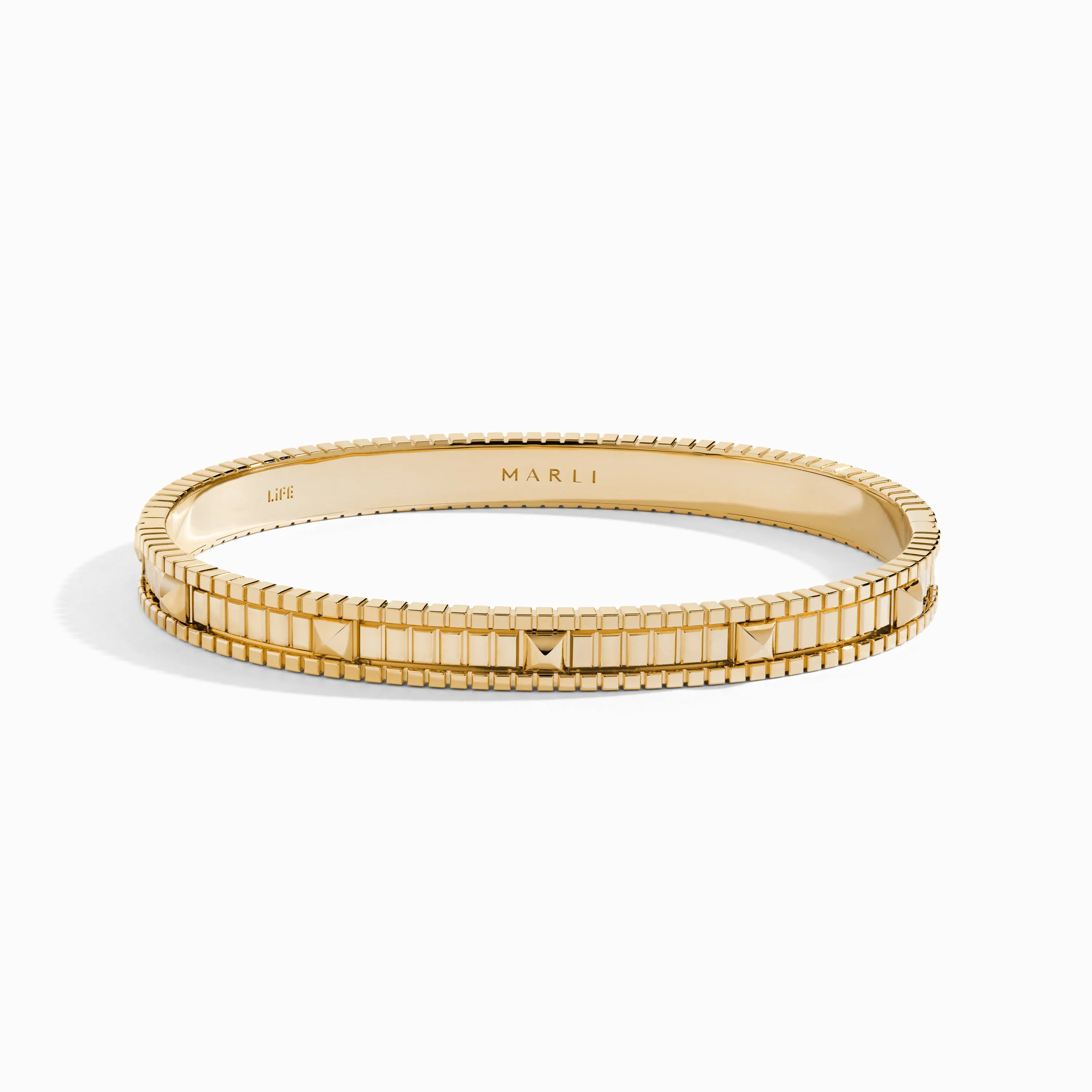 LIFE Gold Hinged Bangle
