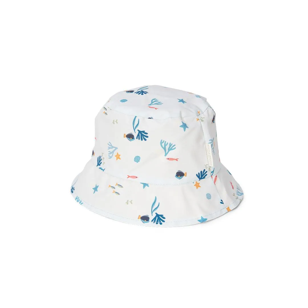 Little Dutch Reversible Sun Hat - Honey Yellow / Ocean Treasures