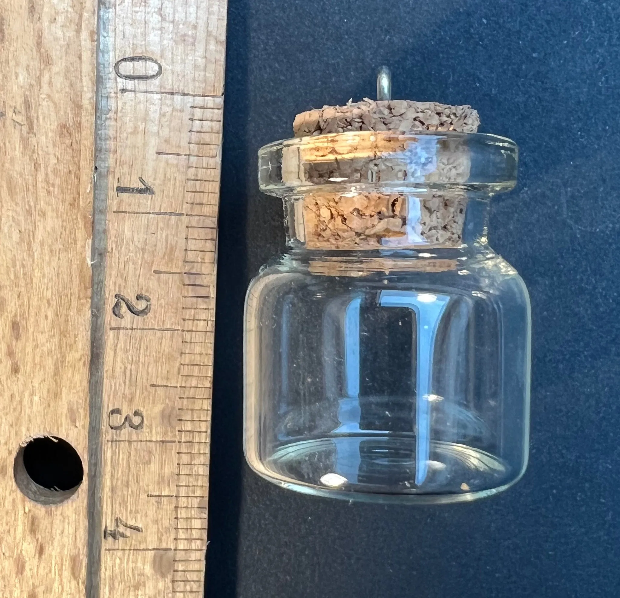 Little Glass Bottle with Cork Pendants - Choice of Colours and Shapes