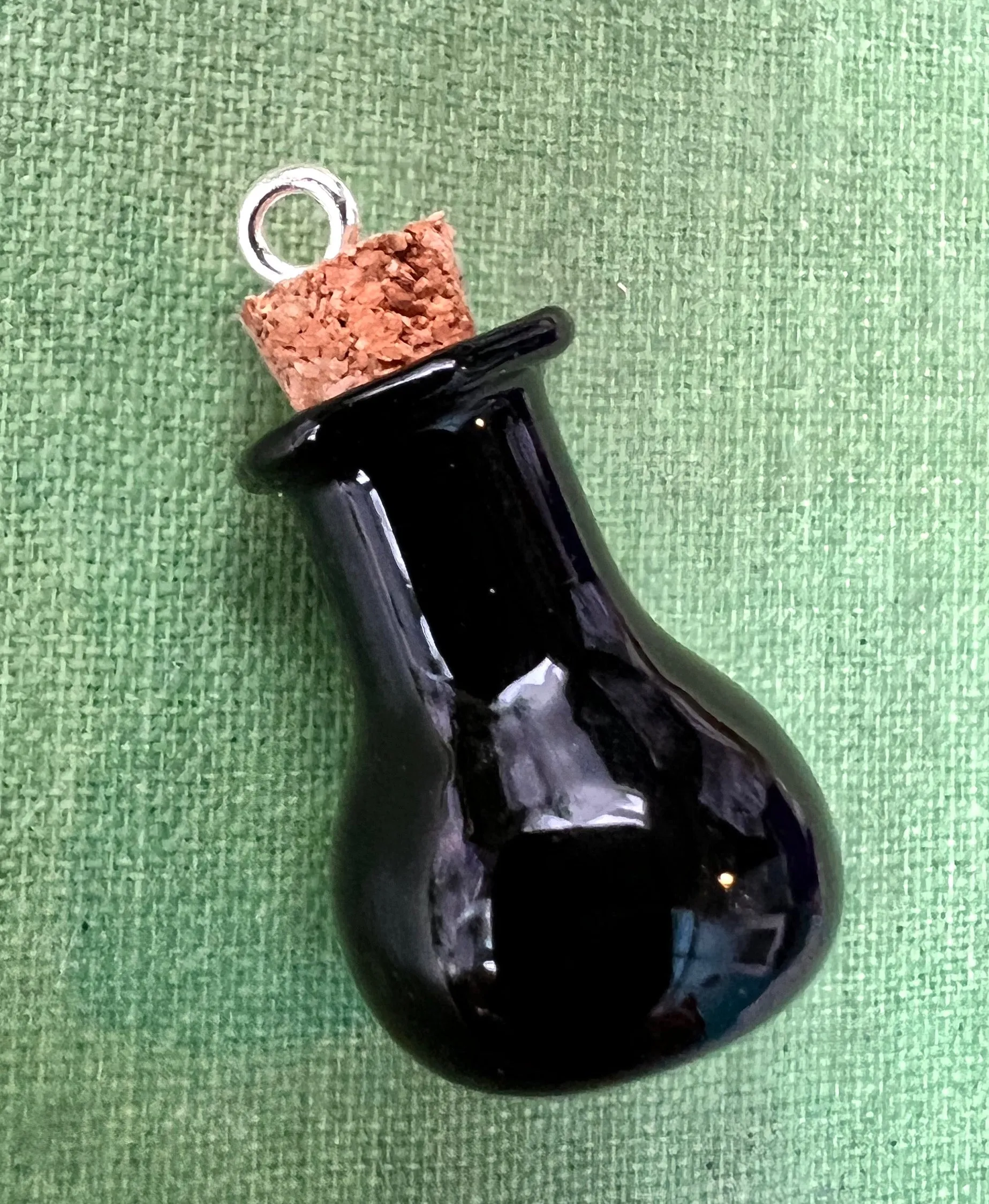 Little Glass Bottle with Cork Pendants - Choice of Colours and Shapes