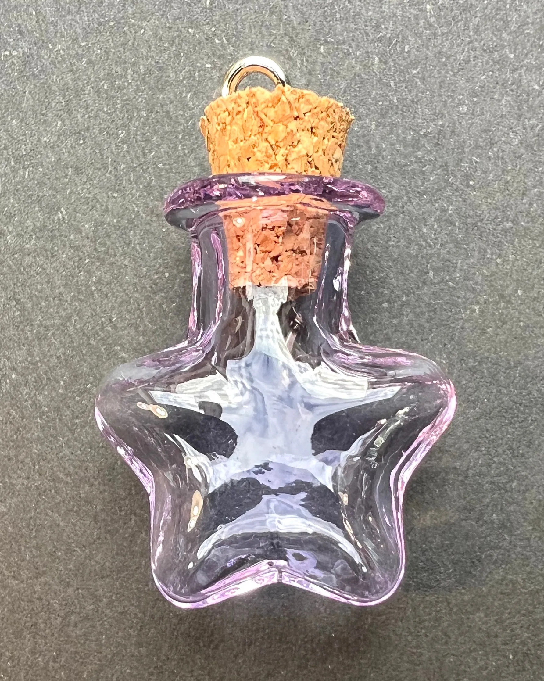 Little Glass Bottle with Cork Pendants - Choice of Colours and Shapes