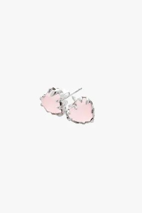 Love Claw Rose Quartz Stud Earrings
