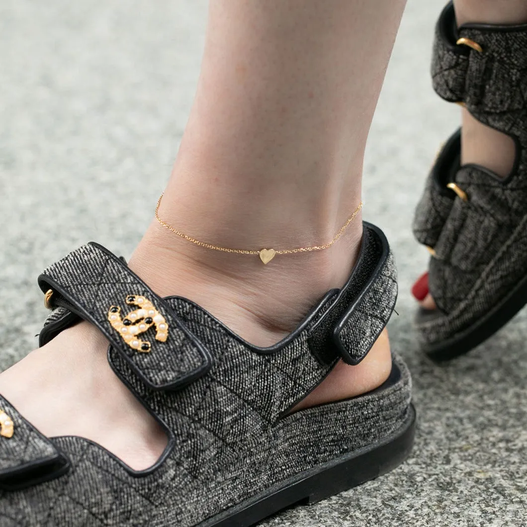 Love Letters Gold Heart Anklet