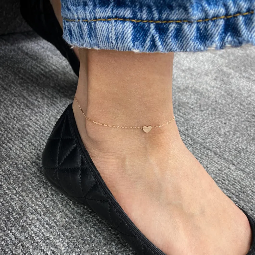 Love Letters Gold Heart Anklet