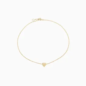 Love Letters Gold Heart Anklet