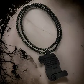*<WOOD BEADED NECKLACE & PENDANT SET>* *PRAYER* (BLACK)