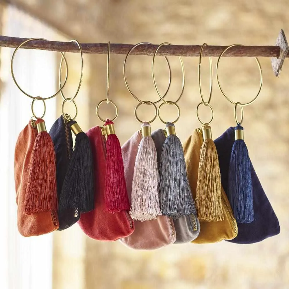 Lynette Velvet Bangle Purse - Slate