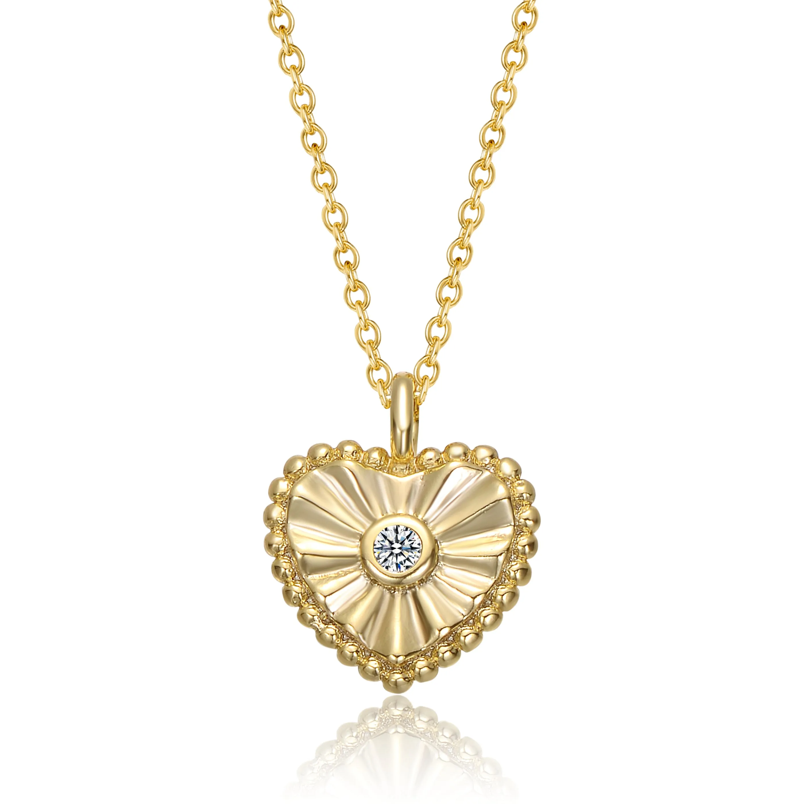 Marie Textured Heart Pendant Necklace