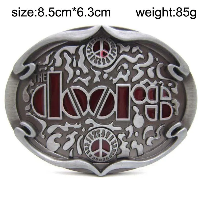 Men's DIY Rock Band The Doors Buckle Leather Belt