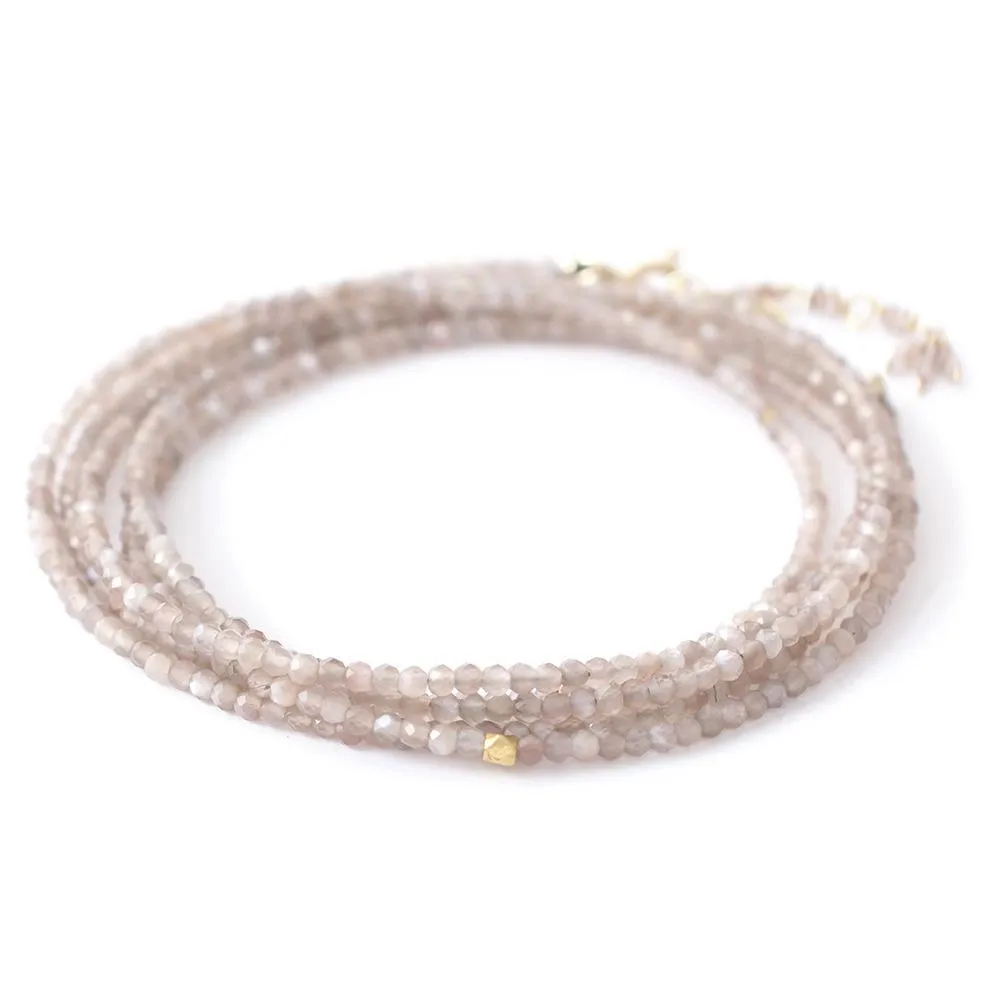Mink Moonstone Wrap Bracelet