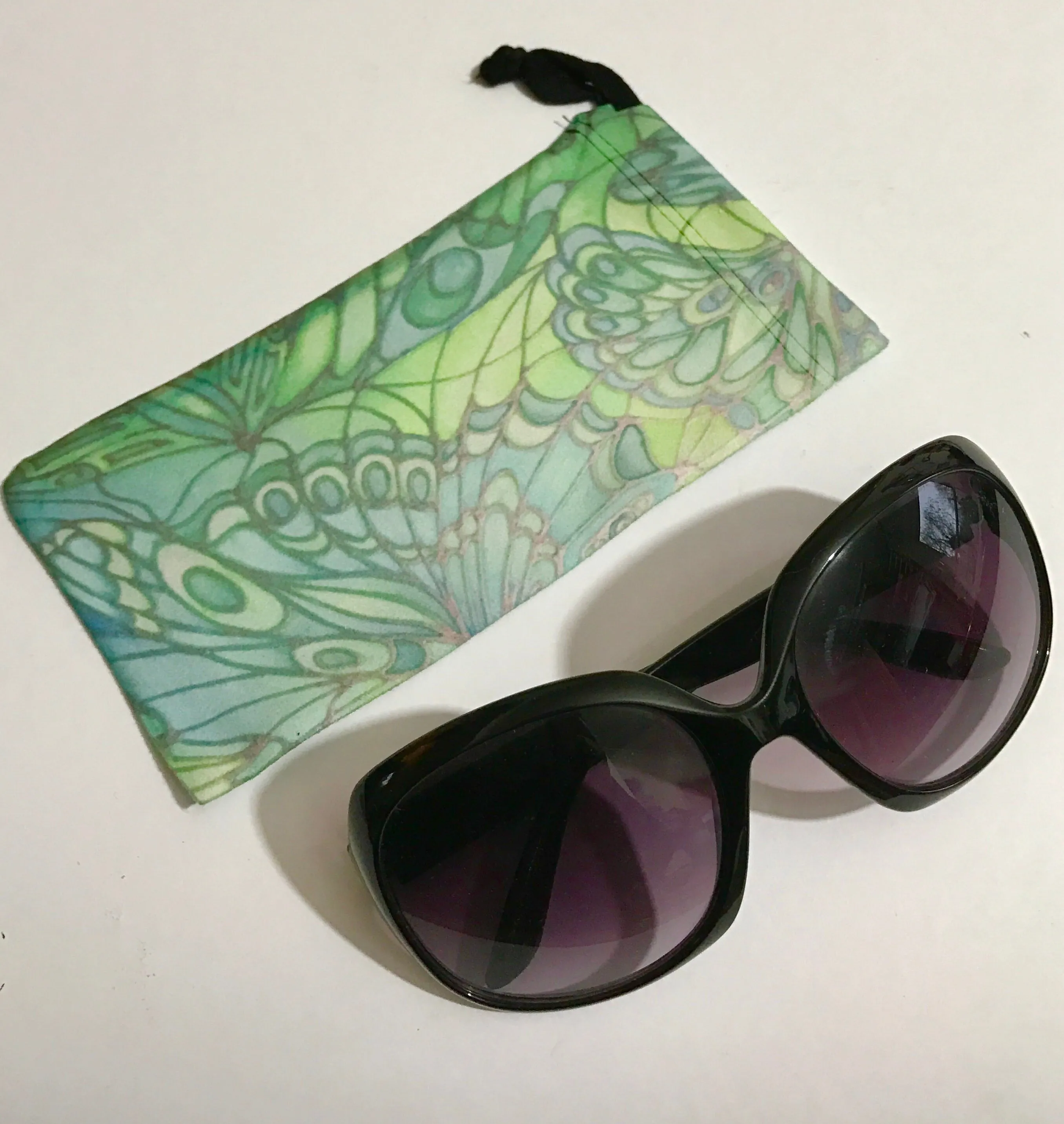 Mint Butterflies glasses case - slip-on padded glasses cover  - Reading Glasses Cover Butterflies