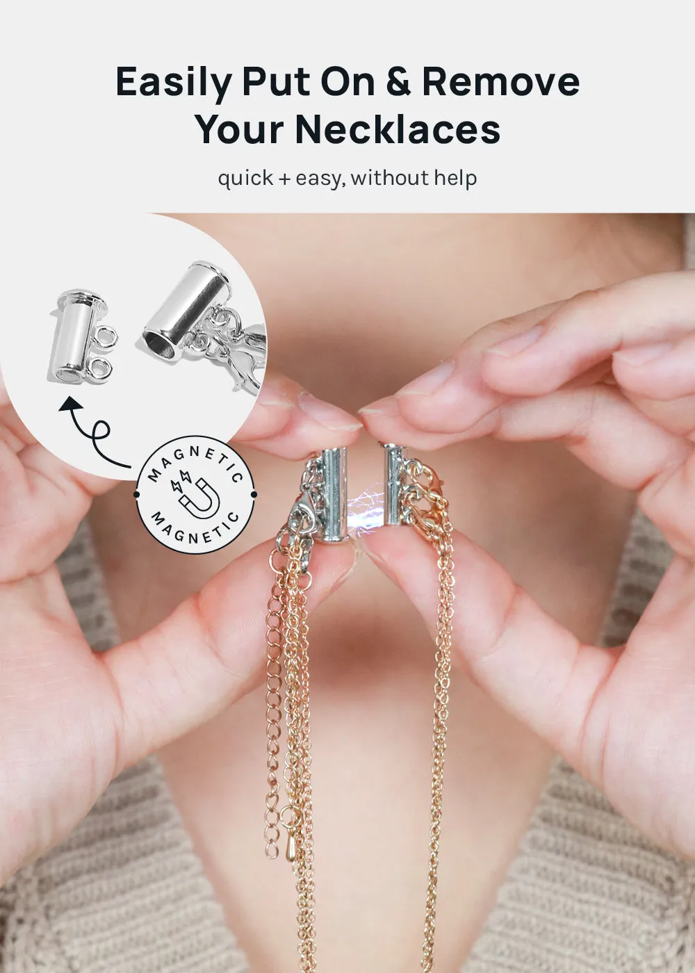 Miss A Necklace Clasp - Silver