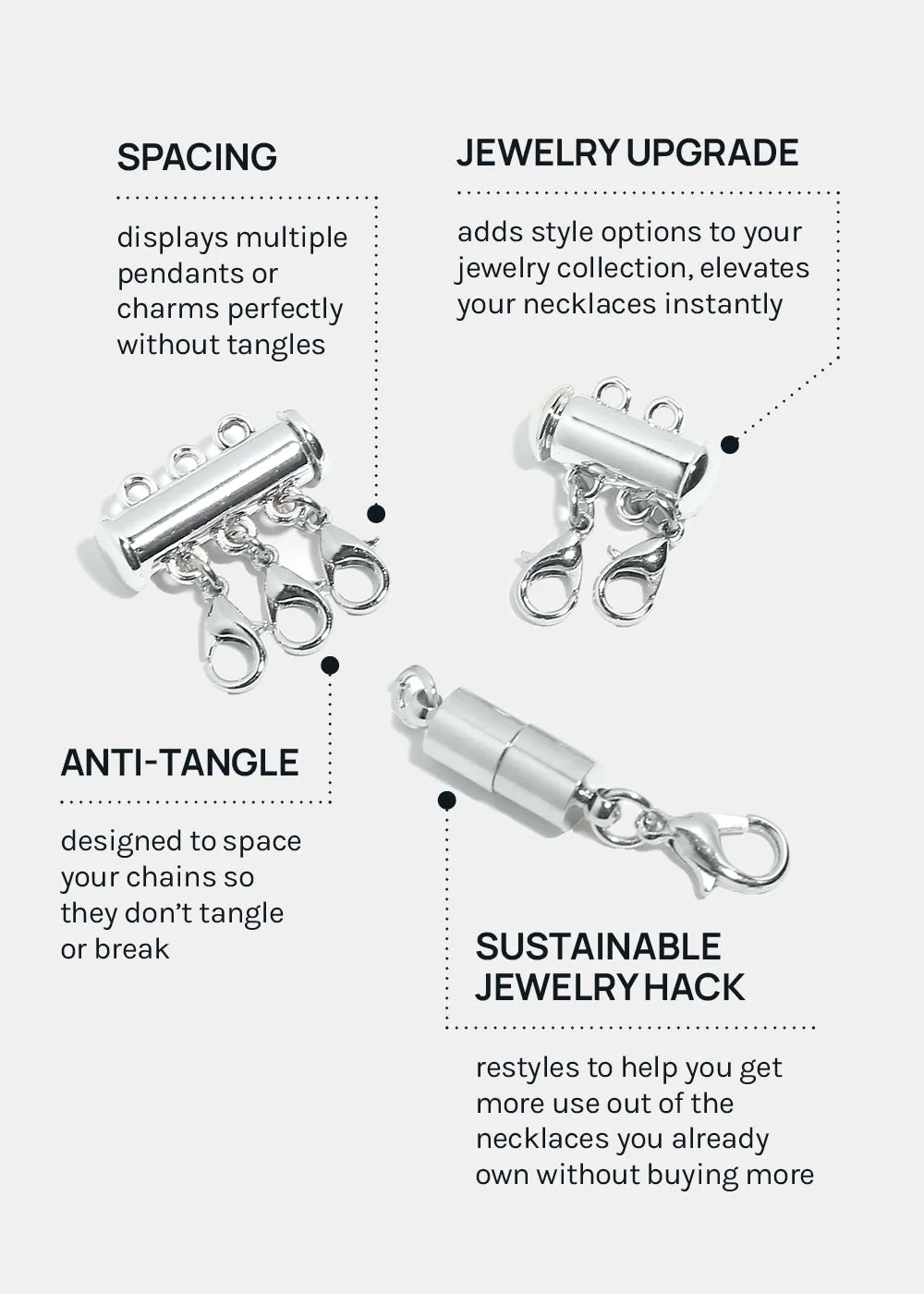Miss A Necklace Clasp - Silver