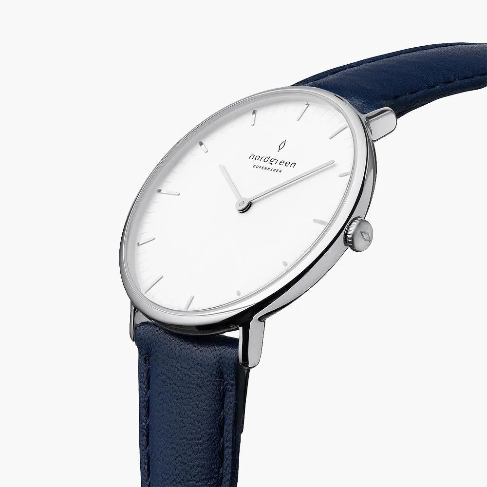 Native - BUNDLE White Dial Silver | Brown Leather / Black Leather / Navy Leather Strap