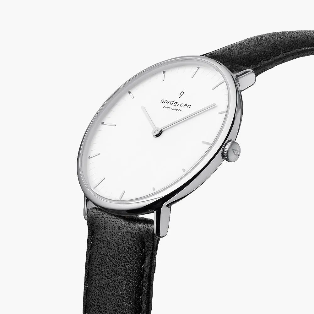 Native - BUNDLE White Dial Silver | Brown Leather / Black Leather / Navy Leather Strap