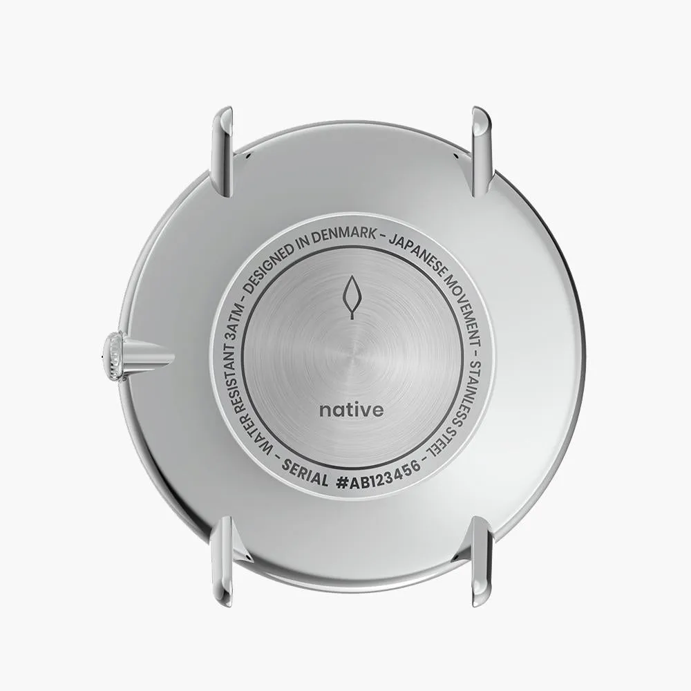 Native - BUNDLE White Dial Silver | Brown Leather / Black Leather / Navy Leather Strap
