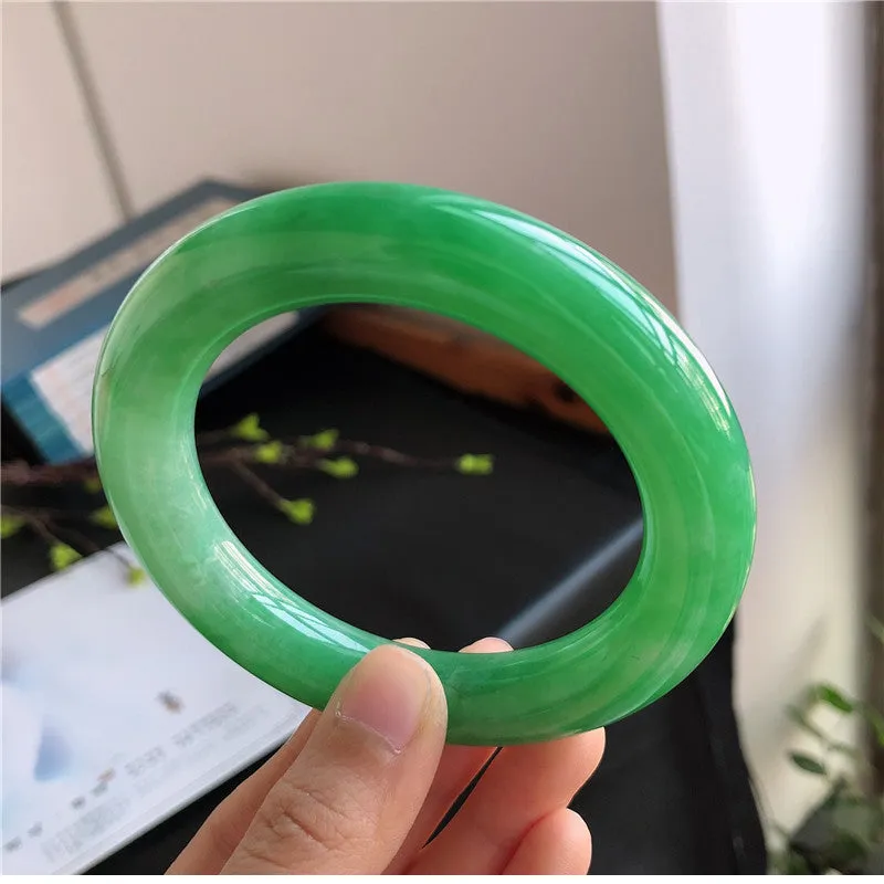 Natural Jade Bangle Jadeite Bangle Internal Diameter 58mm 00752