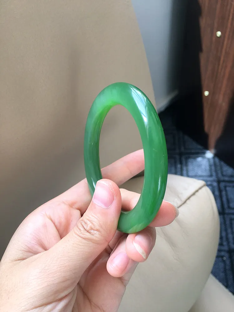 Natural Jade Bangle Nephrite Bangle Internal Diameter 54.8mm NBE034