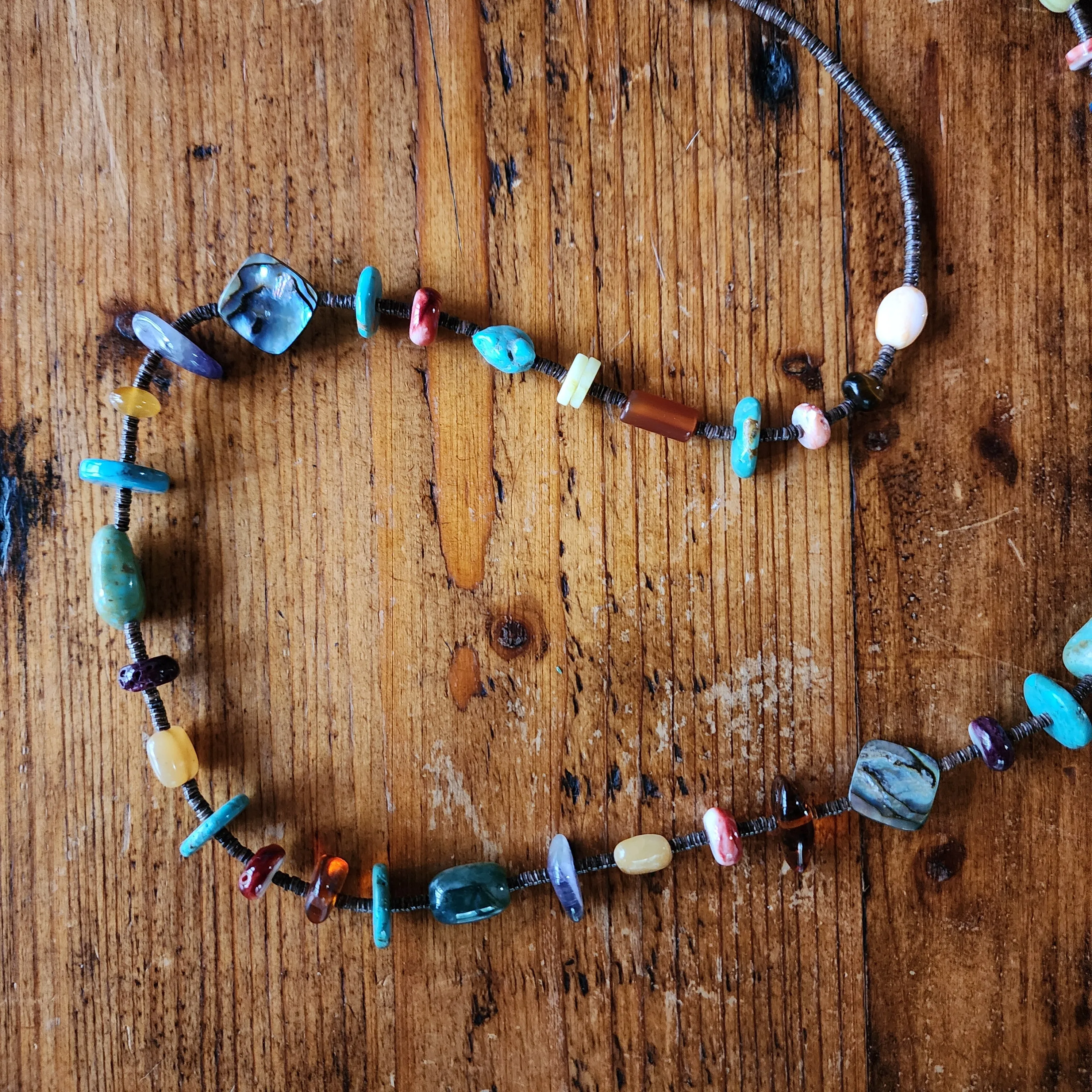 Navajo Necklace of Many Colors - 29" Long