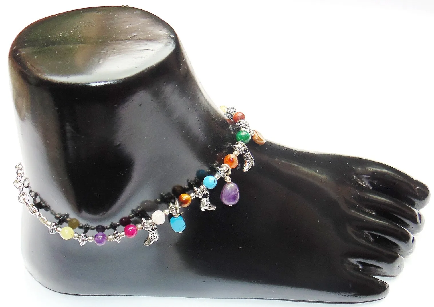 Navratna Anklet - made up from Semi Precious stones